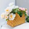 1pc Handcrafted Rustic Woven Basket with Handle - Traditional Style Decorative Flower Basket, Gift Box for Hotel and Home, Vintage Home Decor