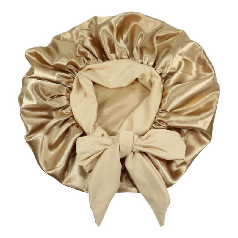 Girls Four Seasons Polyester Satin Sleeping Cap for Women,Silky Bonnet Sleep Hat for Head Wrap Night Elastic Band Headsc