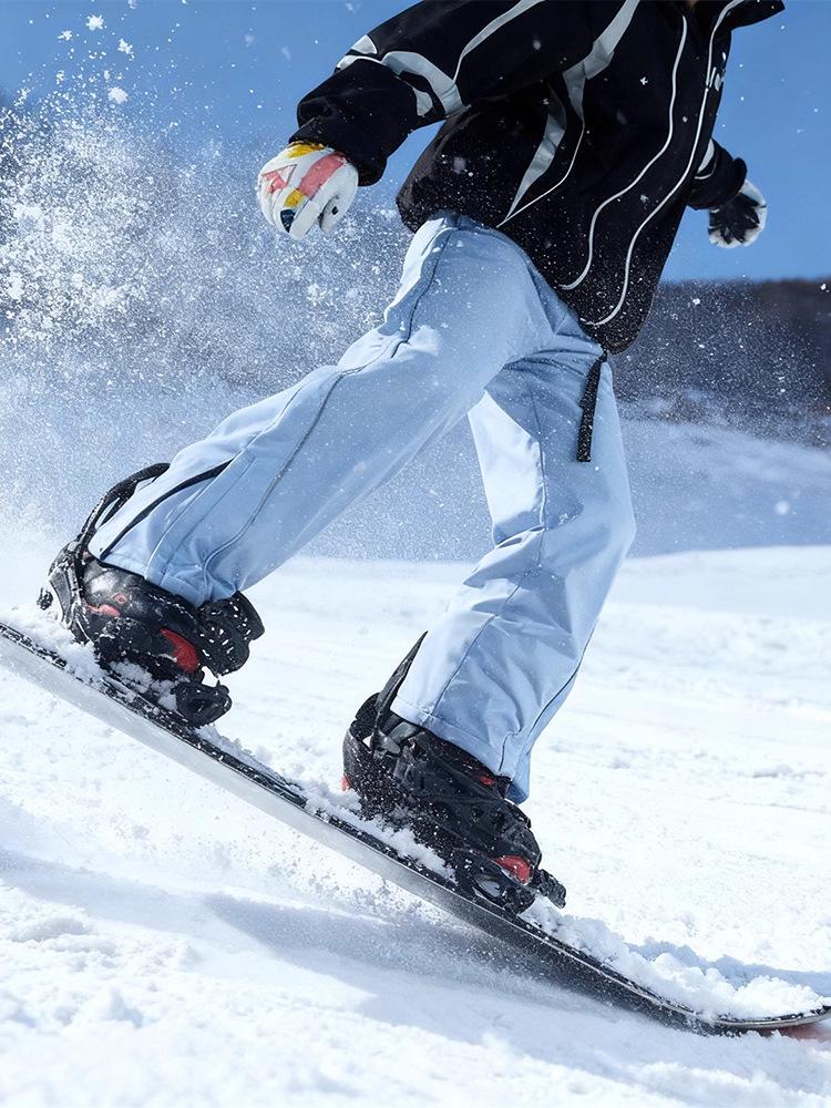 Northeast Windproof Waterproof Silver Fox Fur Ski Pants with Half-Zip & Adjustable Waistband for Couples