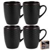 4x Black Mugs for Drinking Coffee, Tea, Herbs, Mug Set, Gift Mug