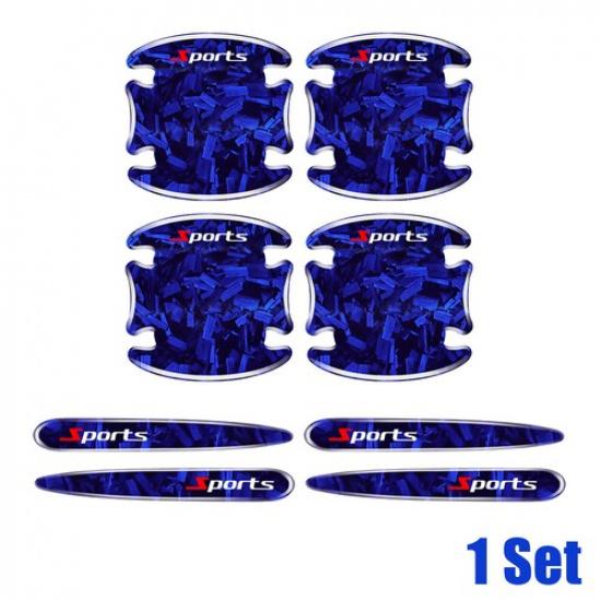 8Pcs Car Door Handle Bowl Scratch Protective Decal Sticker Universal Accessories синий