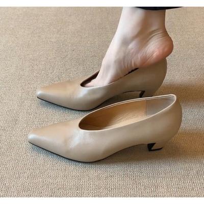 Mocassins pour femmes 2026, chaussures de luxe en cuir, talons beiges de qualité supérieure, escarpins noirs à bout carré, élégantes chaussures Mary Jane pour femmes