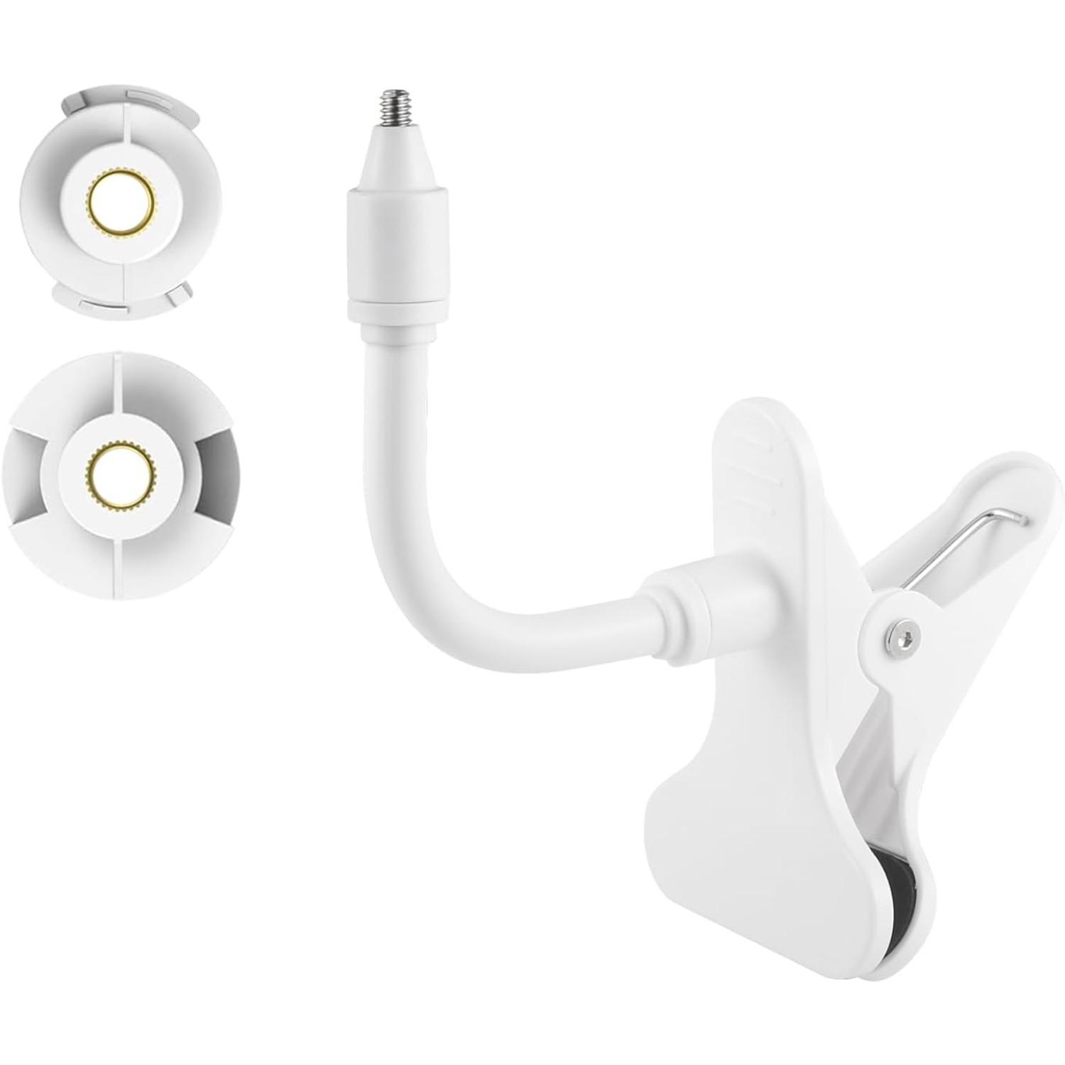 Flexible Baby Monitor Clip Clamp Mount Holder for HelloBaby HB65/HB40/HB6550/HB66/HB248/HB6339/HB6550 Pro, ANMEATE SM935E/SM650/Bonoch/ChildsFarm Baby белый