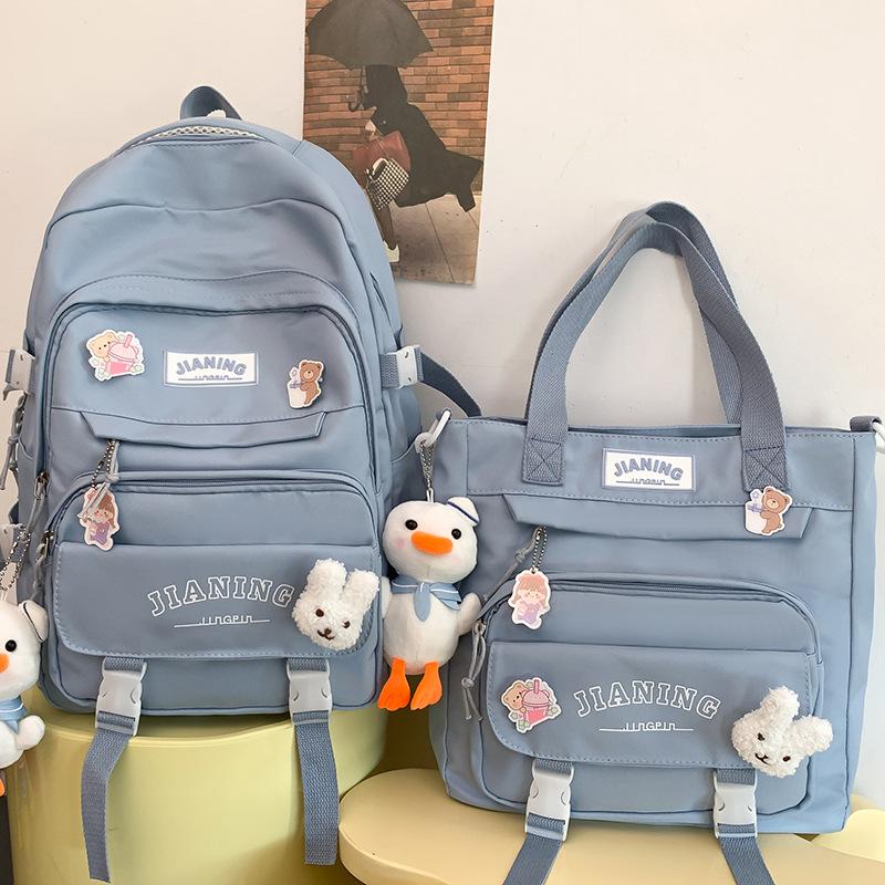 Primary School Girl Junior High School Student Burgundy Backpack High School Student College Student Backpack