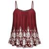 Elegant Women Print Loose Casual Summer Pleated Flowy Sleeveless Camisole Tank Tops