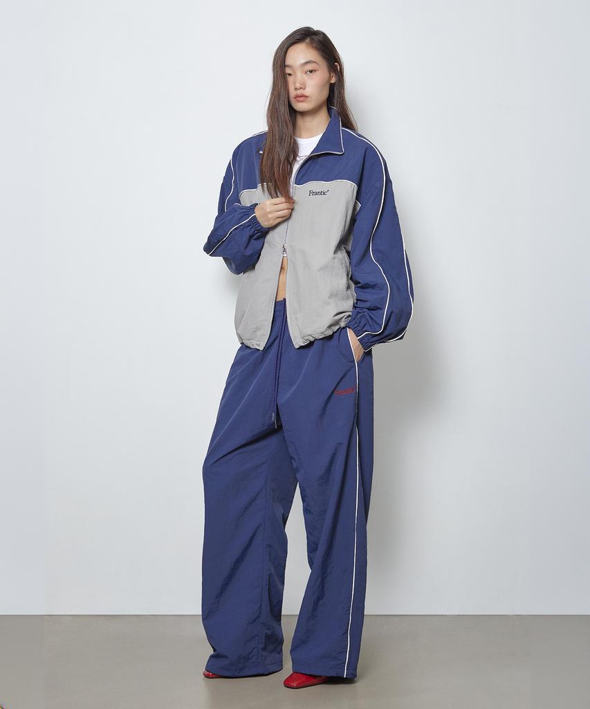 FRANTICSERVICE Classic Trimmed Windbreaker - Navy