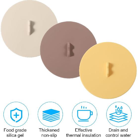 Silicone Lids for Cups, Silicone Cup Covers, Colored Universal Cup Lids, Reble Mug Cover, Food Grade Dust-proof Airtight Seal Lids for Mugs Tea Cups