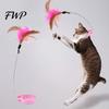 Cat Teaser Wand Collar Feather Toy Interactive Hands Free with Feathers Bell Adjustable for Indoor Kitty Solo Play
