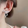 Spray Painted Bow Earrings with A Light Luxury High-End Feel Simple Exquisite Earrings Sweet Fashionable New Earrings Jewelry