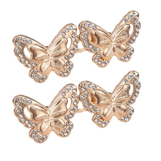 Umbra Studio 2 Pairs Butterfly Waist Tightener Pins, Detachable No-sew Pants Tighteners, Rhinestone Metal Pins for Jeans Trousers Skirts Loose