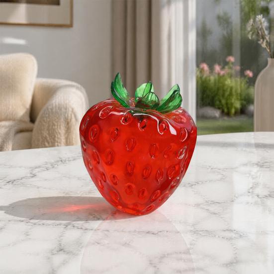 Portable Stress Ball Clear Strawberry Toy Giant Red Pink Squeeze Relief Toy for Relieve Stress Fake Fruit Sensory Fidget Relaxation Hand