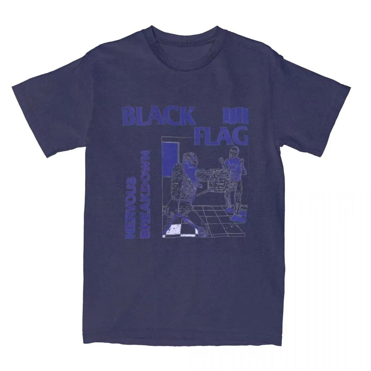 

Black Flag Nervous Breakdown T Shirt Beach Rock Music Band Y2K Funny T Shirts Cotton Tshirt for Men Short Sleeves Top 3XL