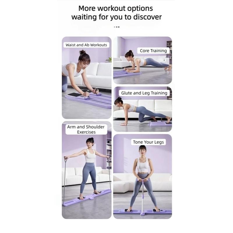 Multifunctional Ski Trainer, Home Abdominal Glutes Workout Machine, Removable Handrail Sliding Plate for Full Body Exercise