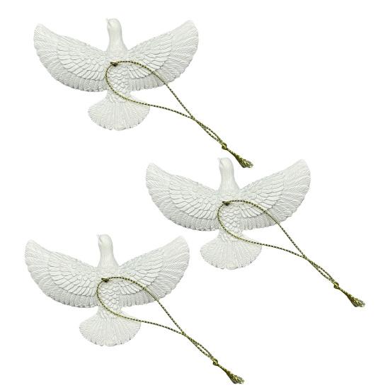 

Смола Украшения Птицы Мира Белые Птицы Подвесное Украшение с Золотой Нитью для Рождественской Елки Свадьбы Праздничной Вечеринки Декор 3pcs