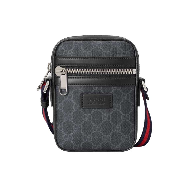 

Gucci Вінтажна смугаста сумка-месенджер з канви та шкіри з логотипом Web Чоловіча сумка-месенджер Чорний Сірий 598103-K5RLN-1095 Basic Set (Bag+Dust Bag)