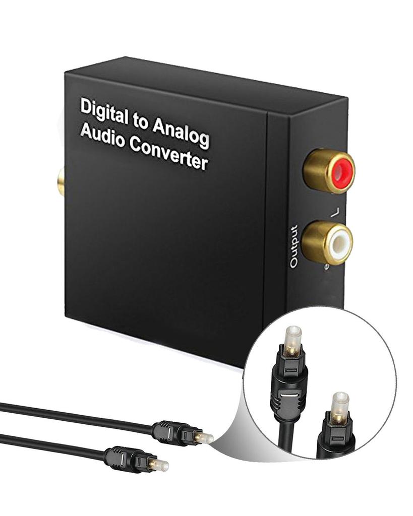 Optical Digital Stereo Audio SPDIF Toslink Coaxial Signal To Analog Converter DAC Jack 2*RCA Amplifier Decoder Adapter