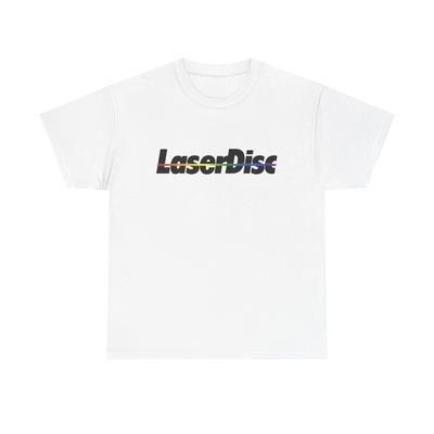 LaserDIsc Vintage Logo Graphic T Shirt Retro Movies Unisex Heavy Cotton Tee
