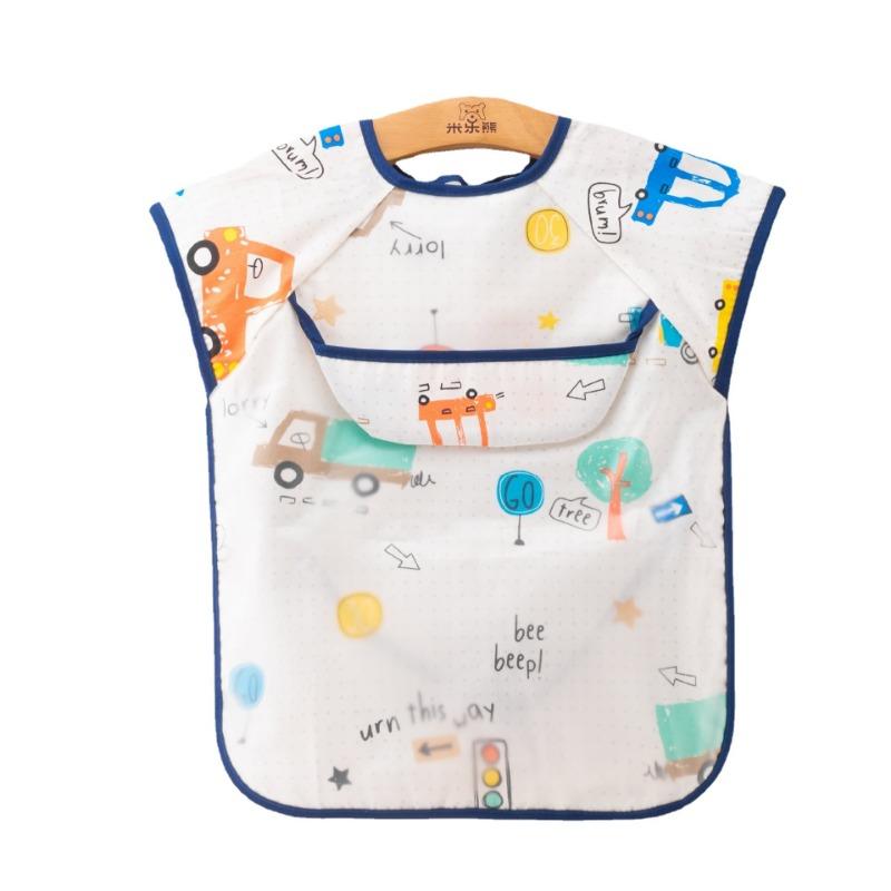 0-1Jahre Niedliche Cartoon Baby Lätzchen Wasserdicht Säugling Essen Kinder Zeichnen Ärmellos Baby Bandana Lätzchen Weiches Baby Lätzchen Mahlzeit Spucktuch