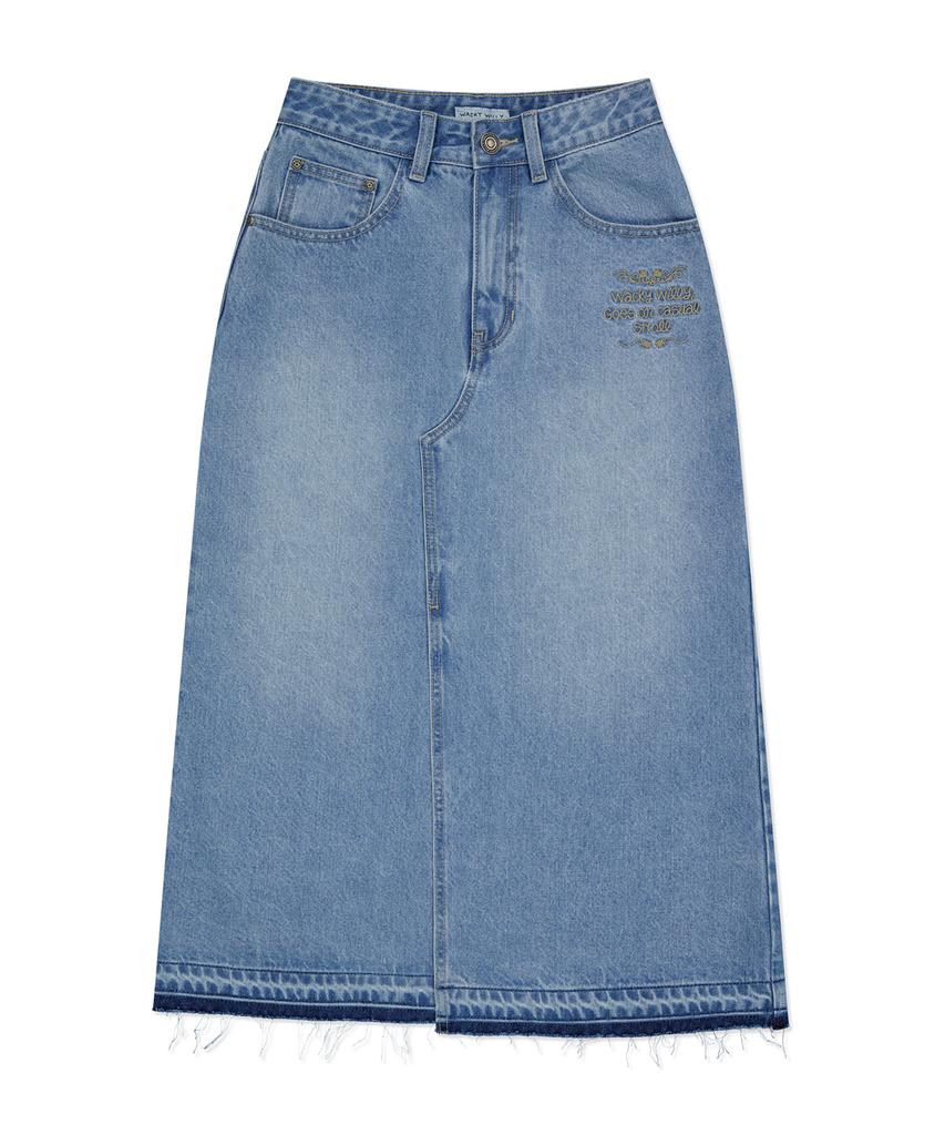 Wacky Willy Women'S Long Denim Skirt Blue