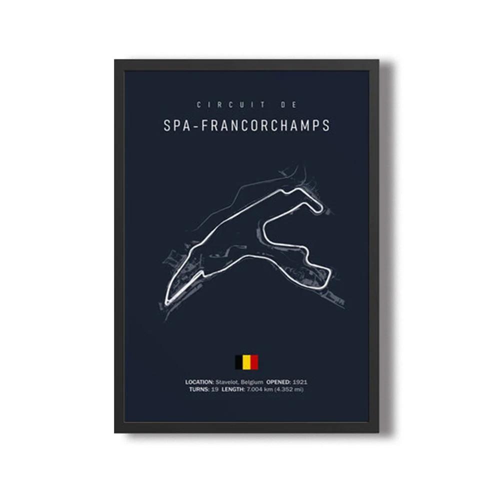 Formula 1 Imola Monaco Okruhová trať Nástěnné umění Plakáty Mapa Světových formulových závodů Dekorace pokoje Plátno Malba Obrázky Tisk Umělecká díla