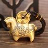 Cute Brass Horse Statue Vintage Style Lucky Horse Figurine Creative Lucky Ornament  Office Decor