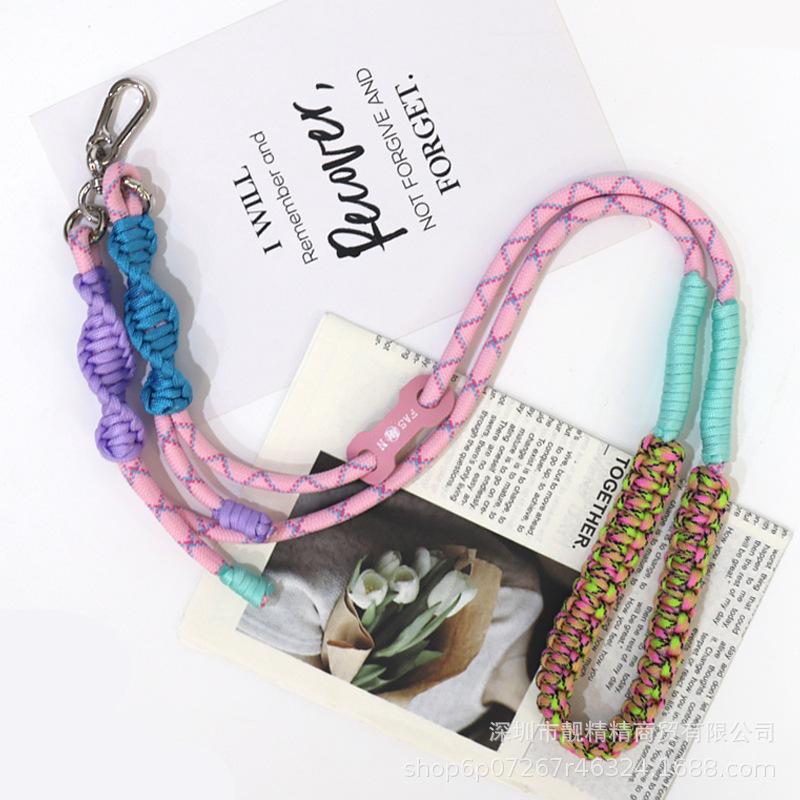 Colorful Woven Crossbody Phone Strap Anti Lost Lanyard For Camera Bag