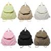 Pleated Nylon Backpack Solid Color Sports Shoulders Bag Casual Drawstring Backpack  College
