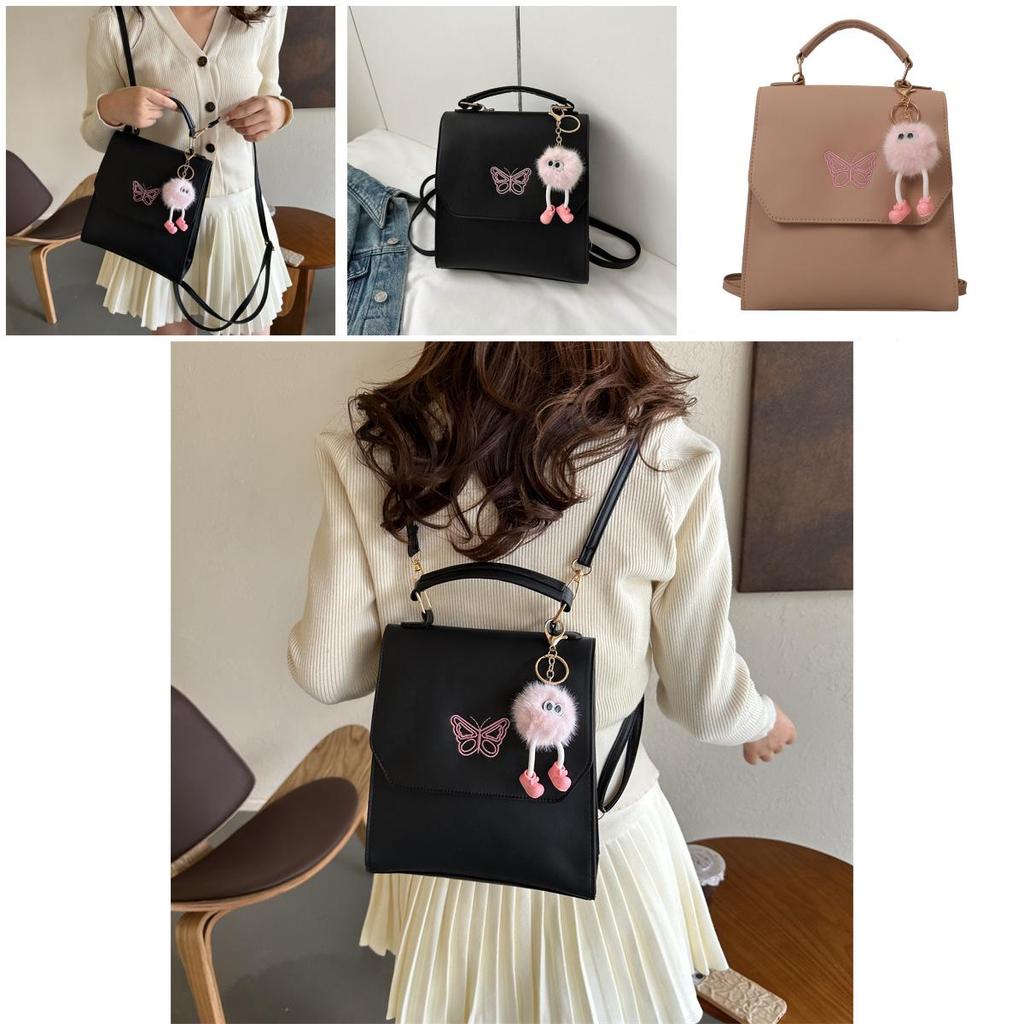 Fashionable Urban Style Embroidered Butterfly Tote Bag With Car Line Elements