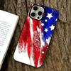 Artistic American Flag  Phone Case For iPhone 17,16,15,14,13,12,11 Plus,Pro Max,XS,Colored Silver Plated Inside Cover