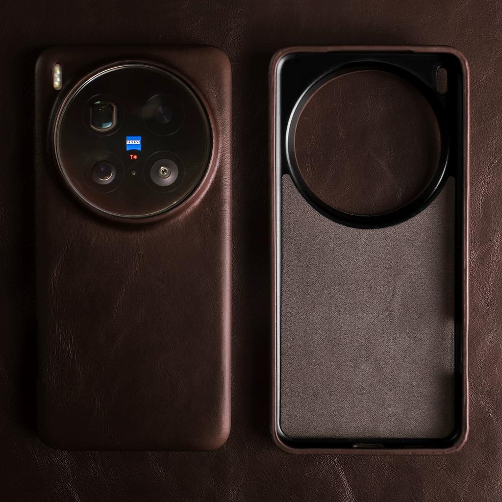 Waxed Leather Case for Vivo X300 Ultra X200 Pro X100S Mini Business Vintage Slim Fit Full Body Shockproof Protective Cover