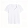 Summer Solid Color V-Neck Slim-Fit T-Shirt for Women, New Slim-Fit Round-Neck Short-Sleeve Top