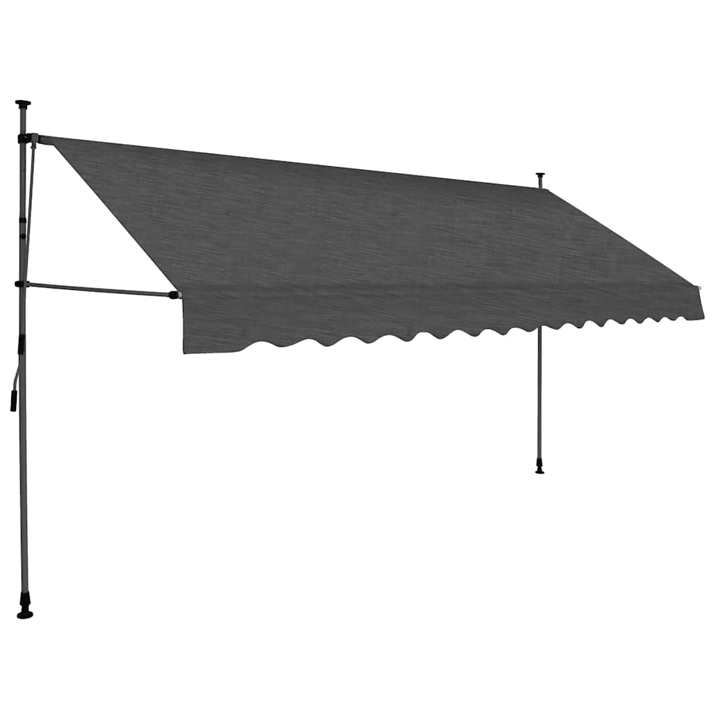 Vidaxl Ręcznie Zwijana Markiza Z Led, 350 Cm, Antracytowa