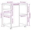 Rolling Cabinet with Vintage Wood Look 60 X 53 X 72 Cm Engineered Wood