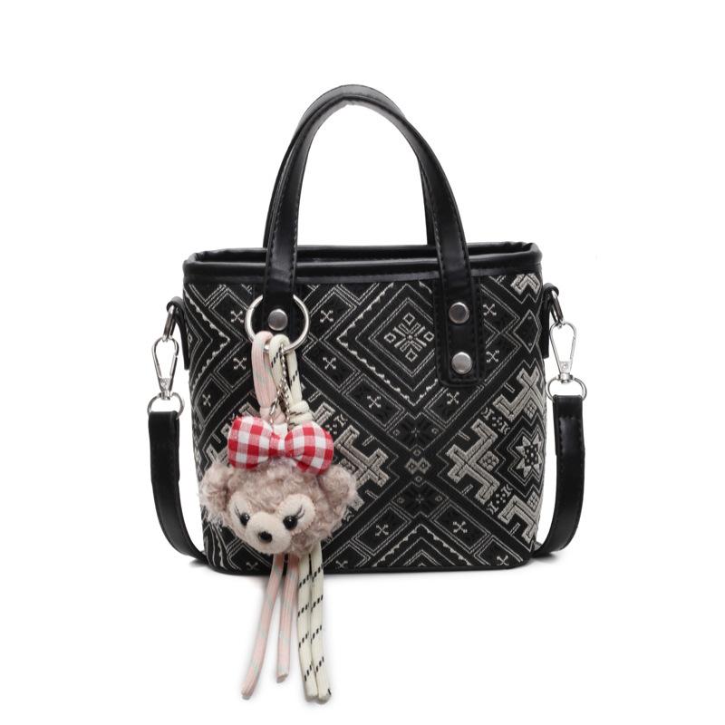 Geantă găleată portabilă stil chinezesc lux ușor versatilă, geantă crossbody cu o singură umăr pentru femei