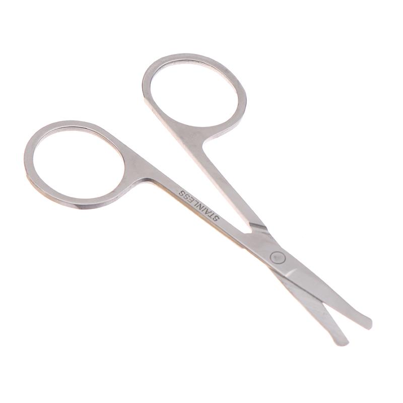 Edelstahl Rundkopf Sicherheitsschere Augenbrauen Make-up Schönheit Nasenhaartrimmer Schere Augenbrauen mit spitzem Kopf Werkzeug