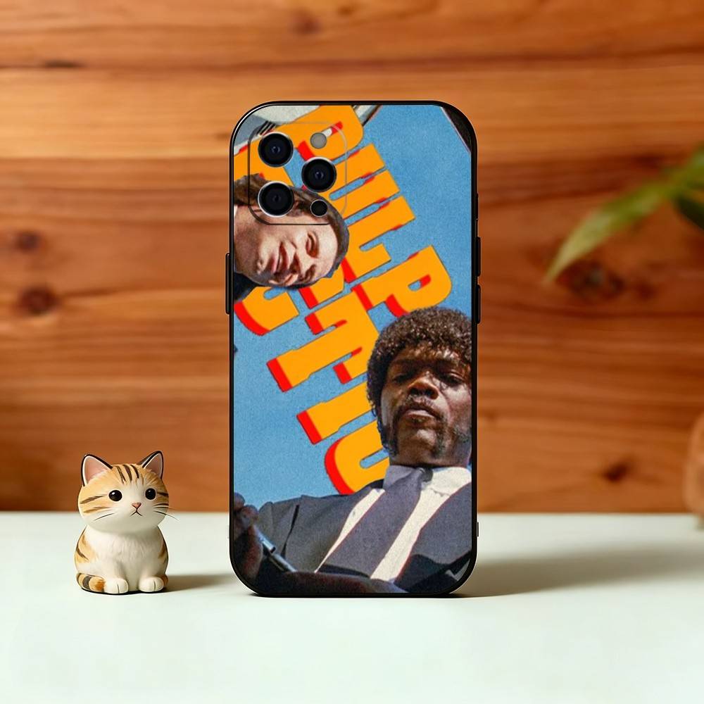 P-Pulp F-Fiction Movie Phone Case For iPhone 17, 16,15,14,13,12,11 Plus,Pro Max, Others Soft Black Cover