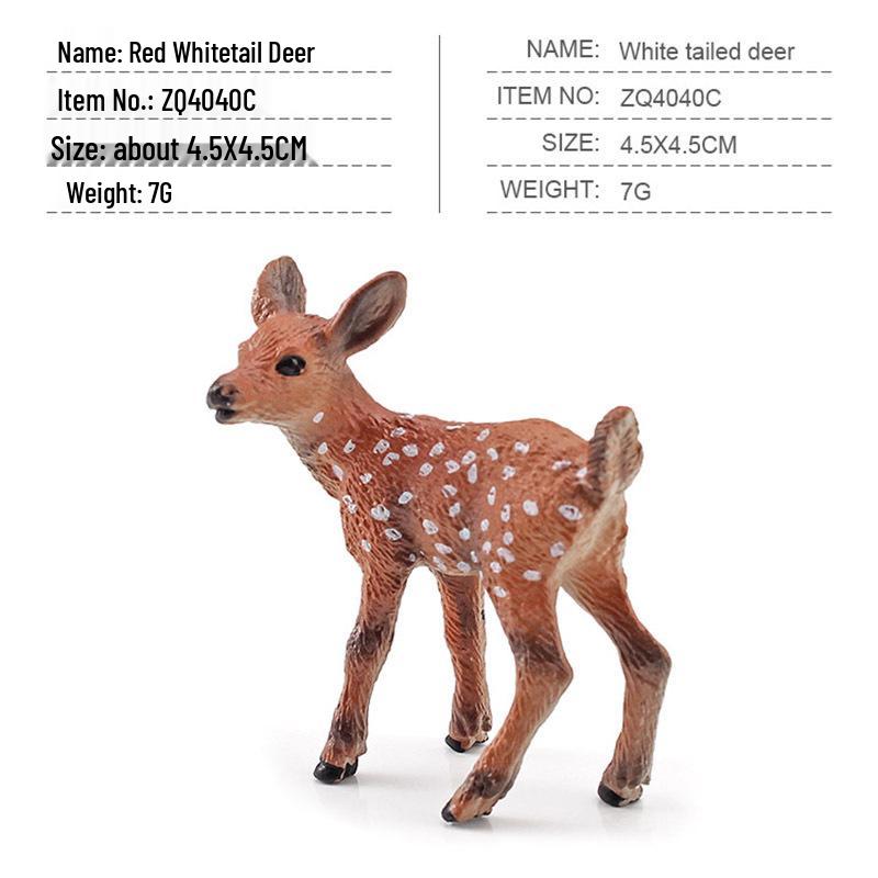 Simulated Christmas Reindeer and White-Tailed Deer Ornament Set