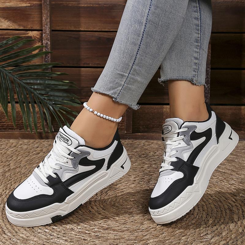 Fashion Mix Color Platform Sneakers Women 2025 Autumn Lace Up Thick Bottom Vulcanized Shoes Woman Mesh Breathable Running Walking Shoes