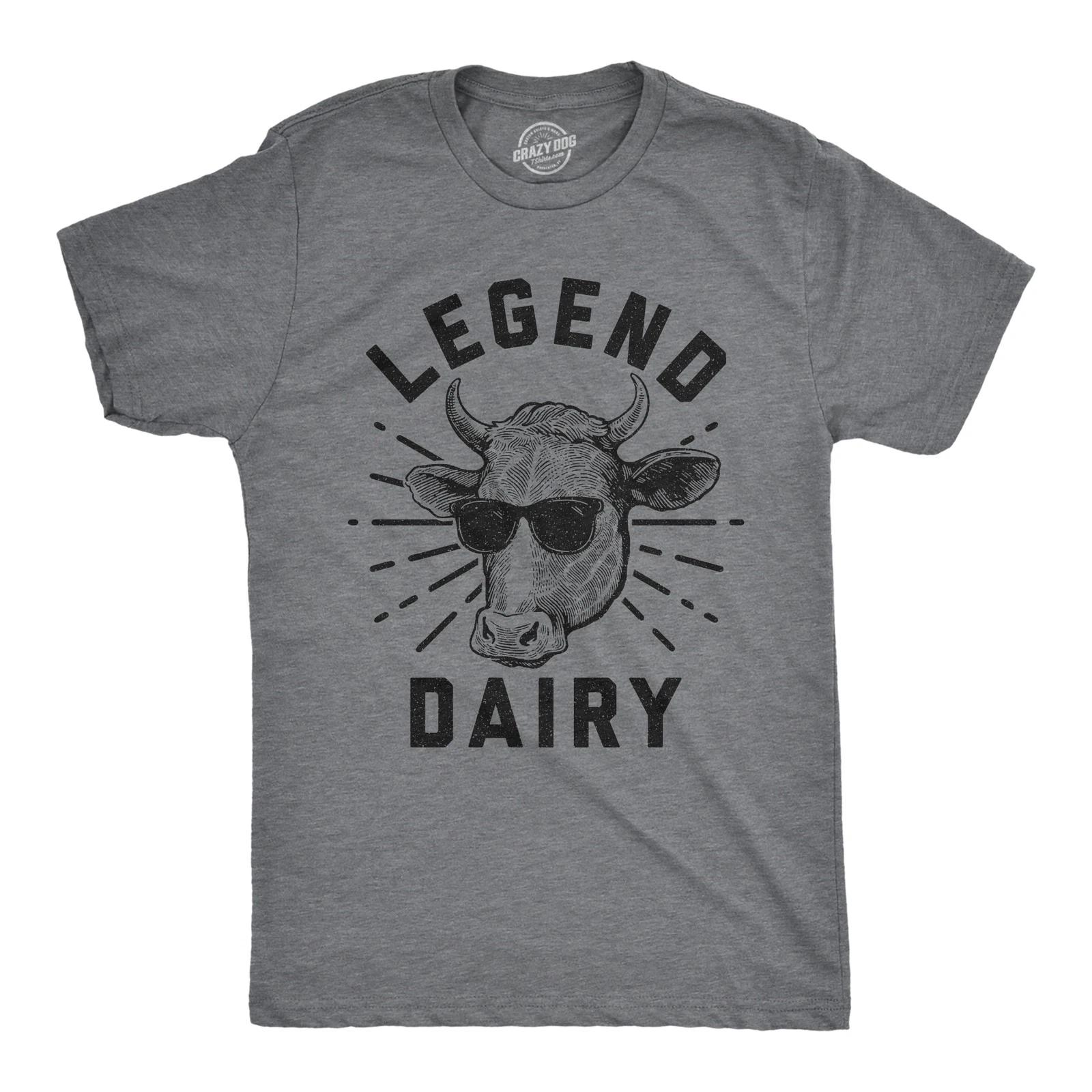 Mens Legend Dairy T Shirt Funny Cow Sunglasses Graphic Novelty Tee L