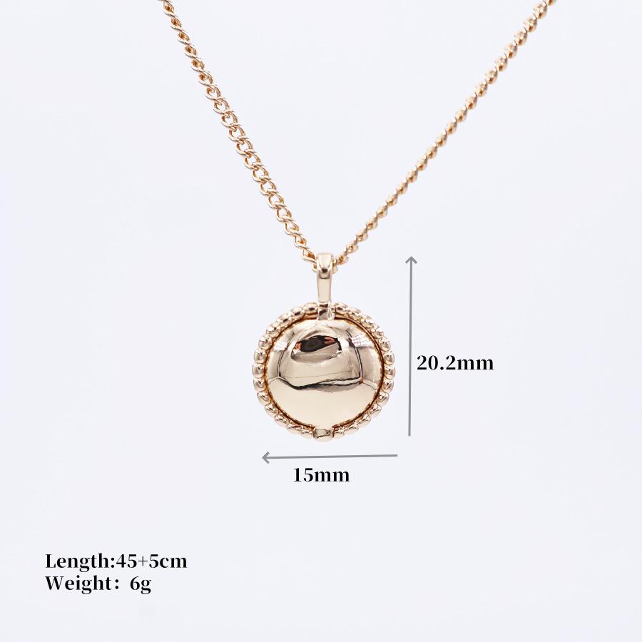 Vintage Round Opening Closing Photo Album Pendant Necklace Sun-Shaped Pet Photo Sweater Chain Trendy Gold Plated