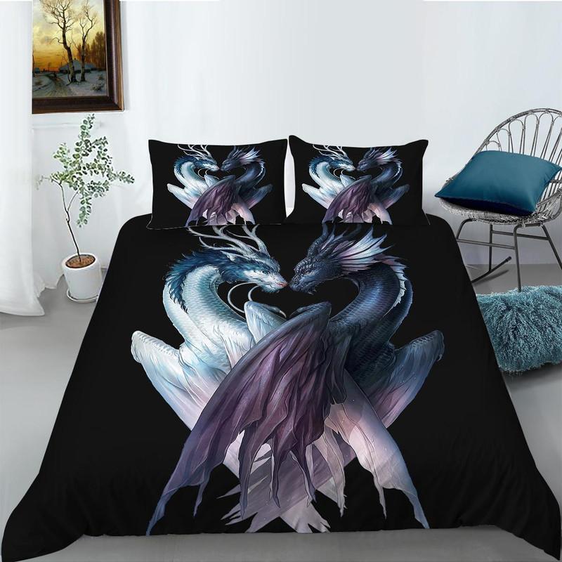 Exotic Style Print Bedding Set Comforter Duvet Cover Microfiber Breathable Warm Quilt Covers Home Bedclothes Children Gift