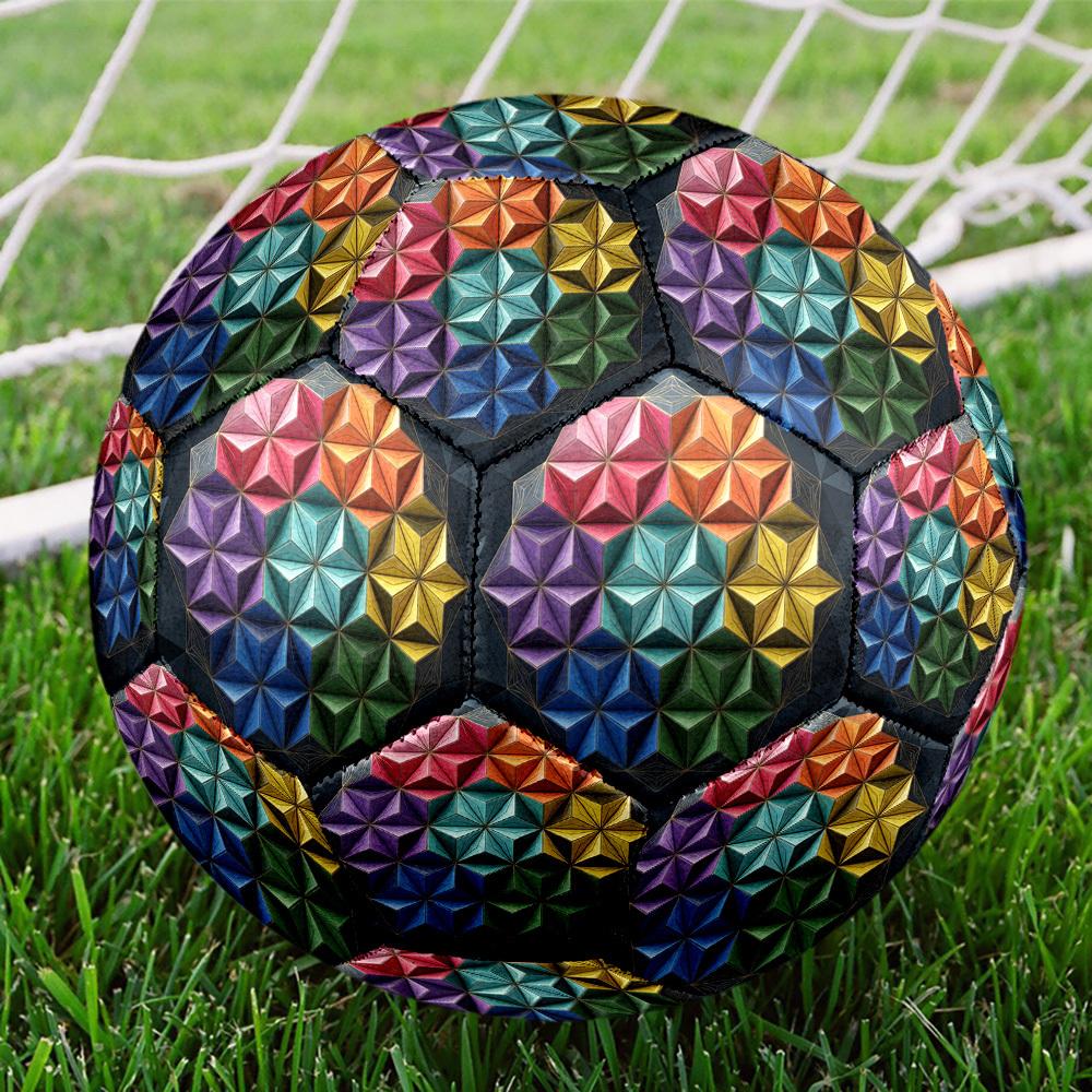 1pc Colorful Geometry Themed Soccer Ball, Size 5, Lightweight PVC Material, Outdoor Training Soccer Ball Gift. Q62270