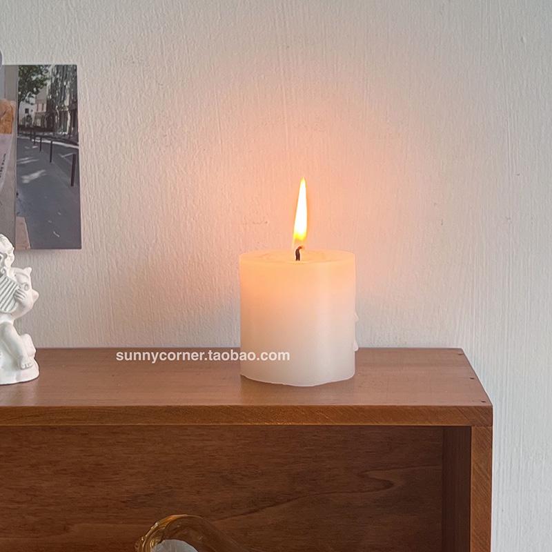 European Retro Black Glass Candlestick with Roman Column Design - Elegant Aromatherapy Candle Holder