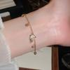 Copper Zircon Bohemian Shell Bangle Imitation Pearl Beach Hand Chain  Girls