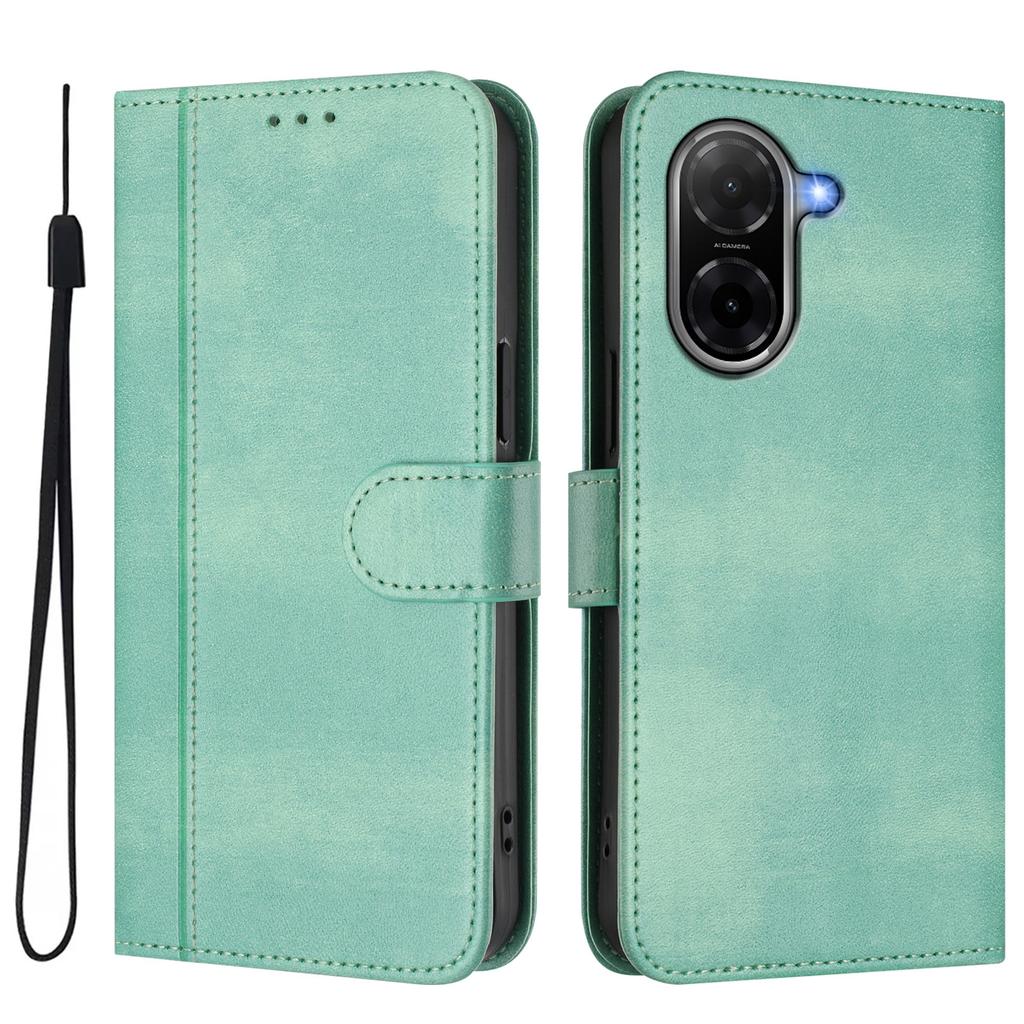 Pour Xiaomi Poco C71 4G/Redmi A5 4G (171,7 mm) Étuis Portefeuille Support Texture Rétro Cuir Housse de Téléphone avec Lanière