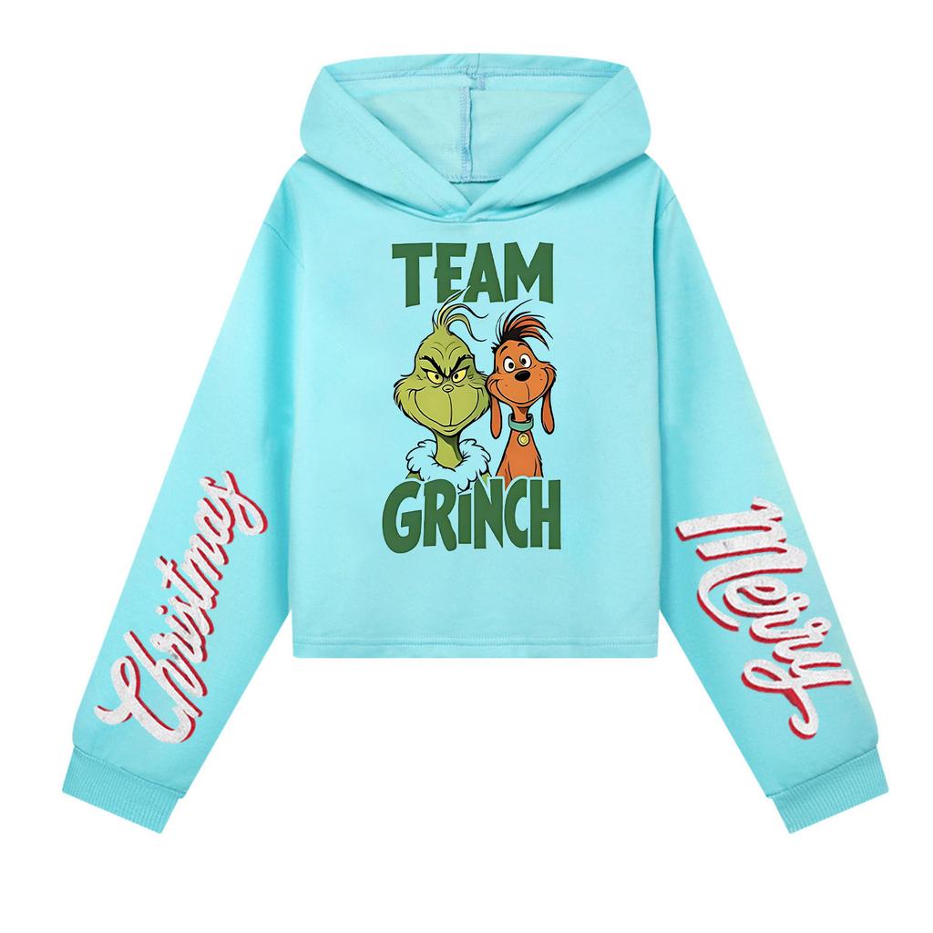 Kids' Casual Fashion Christmas Printed Long Sleeve Hooded Sweatshirt (No Drawstring)