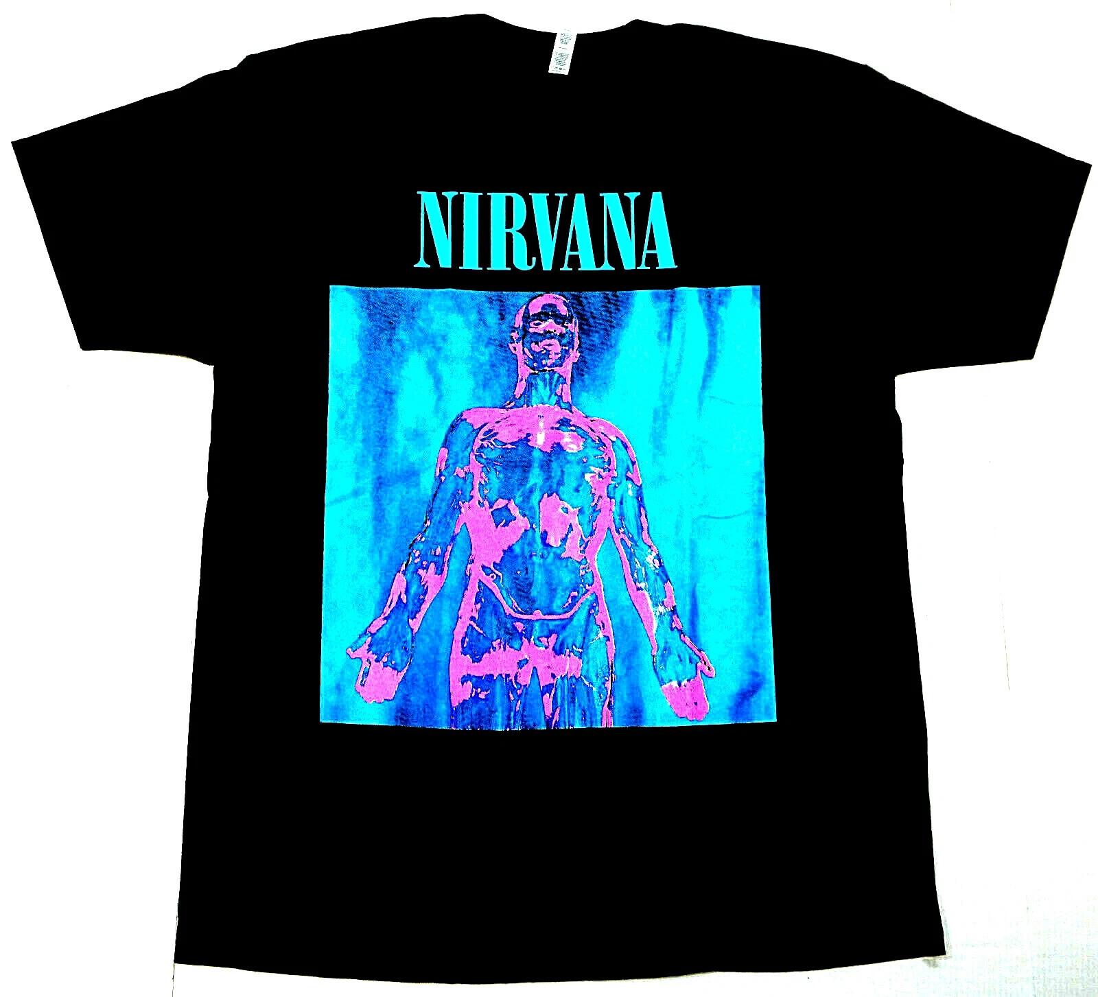 NIRVANA Серебристая футболка Гранж Рок Курт Кобейн Футболка Мужская M-2XL 100% Хлопок Новая M