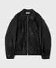 Fallett Topstitch Vegan Leather Padded Blouson Black