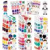 8 Sheets Kids Jigsaws Education Sticker Children's Dress Up Puzzle Sticker Role Play Activity Skill Development