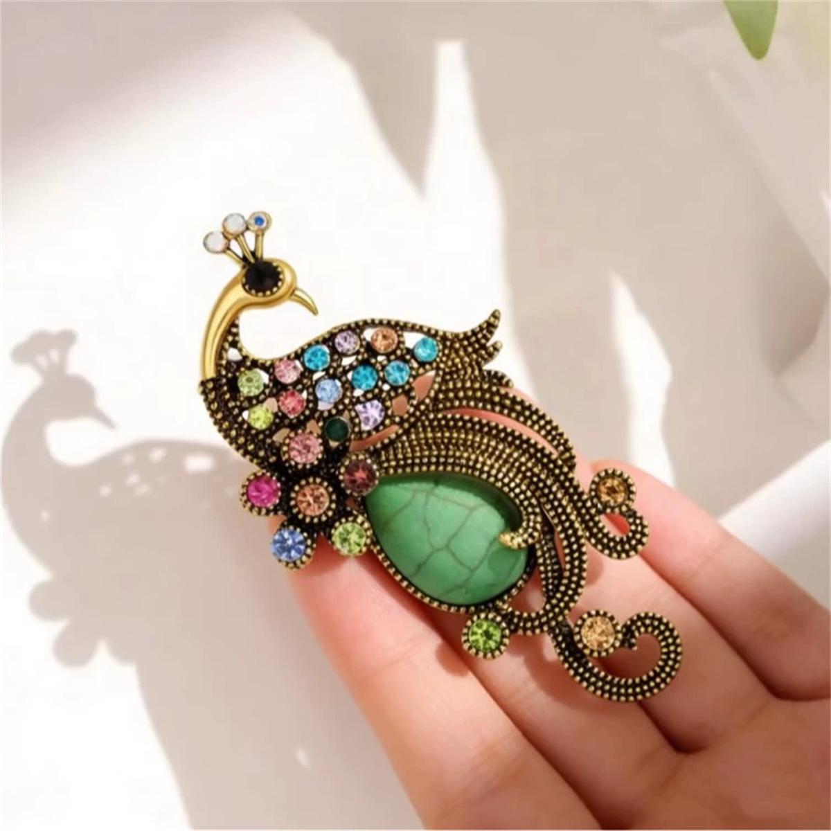 Retro Elegant Peacock Brooch Color Creative Pin Gorgeous Luxury Jewelry Accessories Party Birthday Festival Gift Souvenir разноцветный